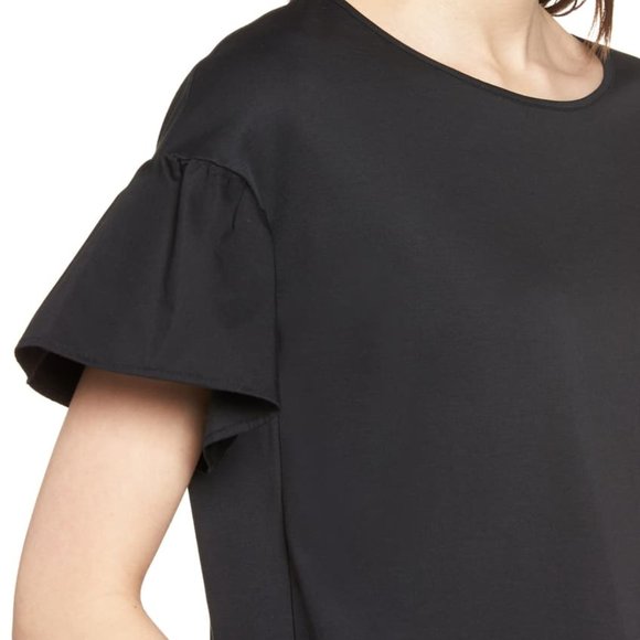 Halogen Flutter Sleeve Cotton Knit Top - Picture 3 of 8